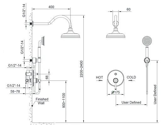 Душова система Imprese Hydrant ZMK031806110, Хром матовий - фото 2