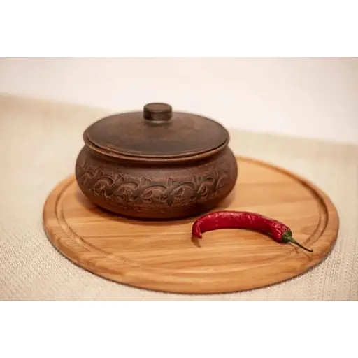Колбасник 1 л керамический (глиняный) резной коричневый