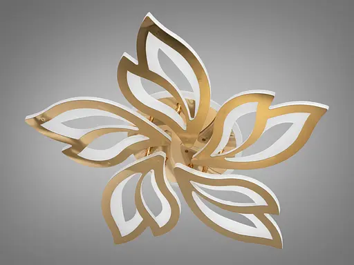 Потолочная светодиодная люстра с пультом, подсветкой, 80W, золото. - фото 4