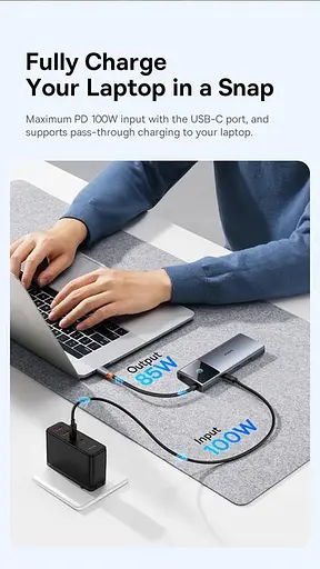 Хаб адаптер док-станция Baseus 6-in-1 Metal Gleam Series II USB-C to HDMI + LAN (RJ-45) B00061802813-00 - фото 5