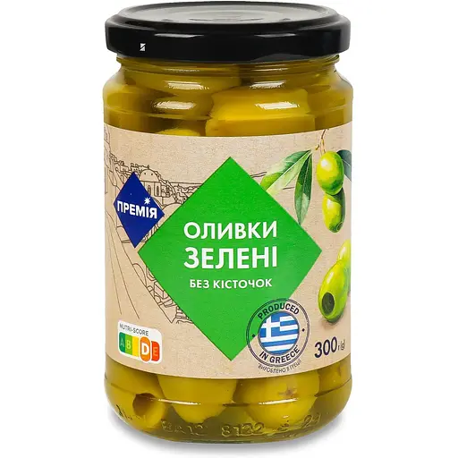 Оливки Премія зелені без кісточок 300