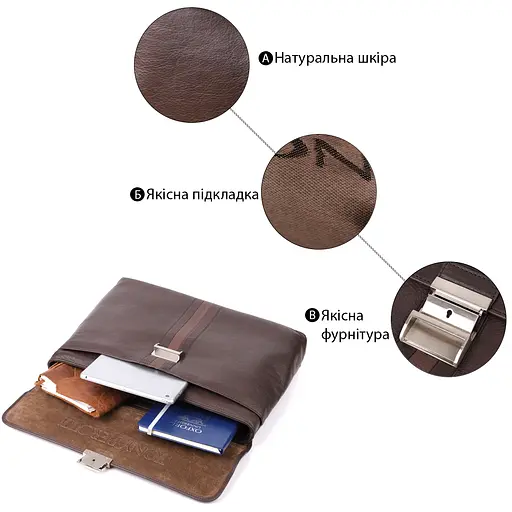 Стильна чоловіча сумка для ноутбука з натуральної шкіри TONY PEROTTI 38,5х28,5х7,5 см sum0028964 - фото 4