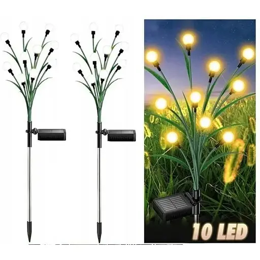 Светильник декоративный садовый Firefly Skylight с зелеными листьями на солнечной батарее 2 шт