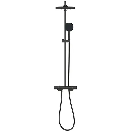 Душова система термостатична Grohe QuickFix Vitalio Comfort System 250 Cube 266962431, Чорний матовий - фото 1