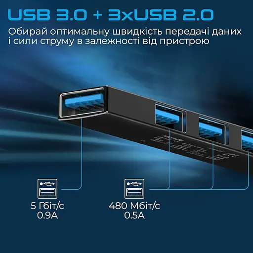USB-хаб Promate USB-хаб на 4 порта (litehub-4.black) - фото 4
