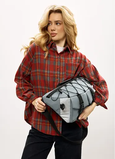 Женская сумка-бананка под ноутбук Sambag Urban Pro голубая 46×26 см (51411210) - фото 4