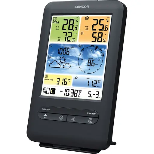 Умная метеостанция Sencor SWS 9898 WIFI черная [134779] - фото 6