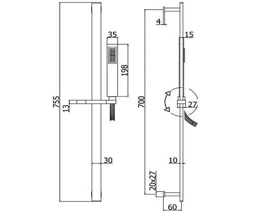 Душовий гарнітур Paffoni ZSAL 145 CRAG, Хром - фото 2