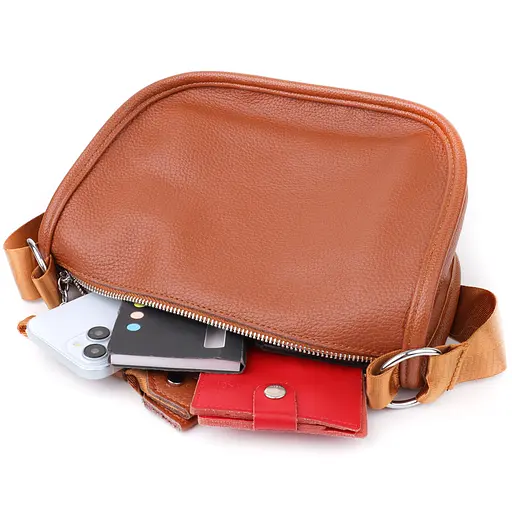 Полукруглая сумка для женщин Vintage из натуральной кожи 26х15х12 см sum0027613 - фото 9