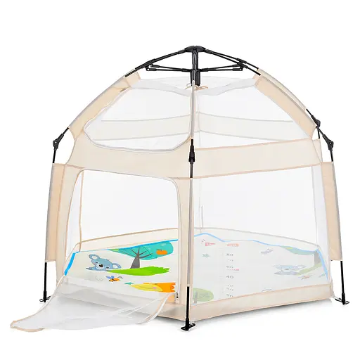 Палатка автоматическая MR 1512 с ковриком, 146x127x110 см, каркасная, сетчатые стены, бежевый