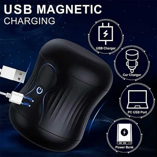 Автоматичний двосторонній мастурбатор Jaffen з 10 режимами Чорний K000714 - фото 4