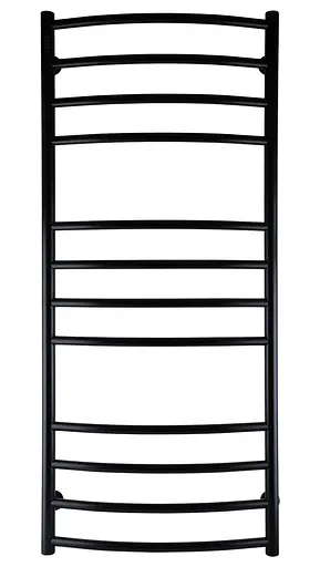 Водяна рушникосушка Unio LDE W 1200-500-12 DLK Драбинка Дуга Еліт чорна, Чорний матовий - фото 1