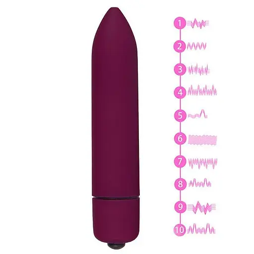 Водонепроницаемый виброшар с 10 уровнями скорости 9,3 см, бордовый, K112-11 - фото 2