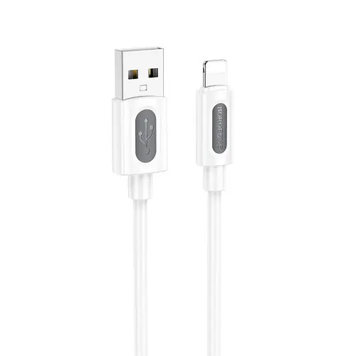 Кабель Borofone BX114 Structure Silicone for Lightning 2,4A/1 м білий - фото 1