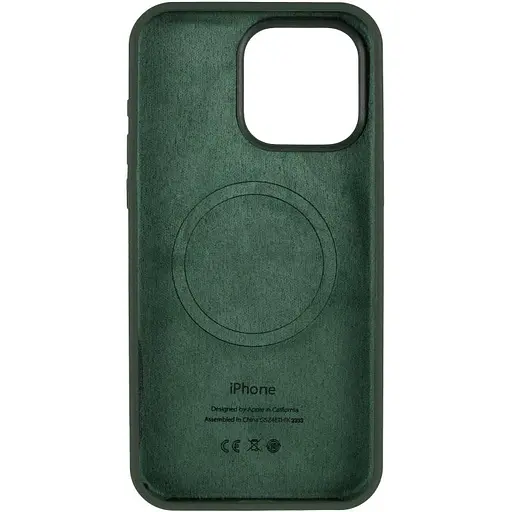 Чохол Epik Silicone Case AA Logo with MagSafe для Apple iPhone 15 Pro Max 6.7 Зелений/Cyprus Green - фото 3