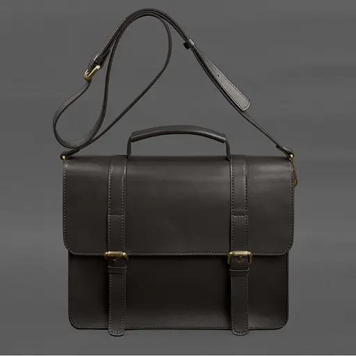 Шкіряна сумка-портфель Porte темно-коричневий - фото 8