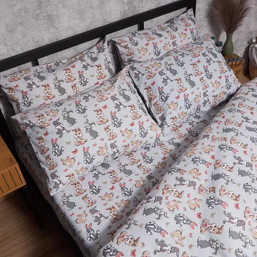 Комплект постільної білизни Moon&Star Бязь Gold Люкс Bunny Dreams Полуторний Євро 160х220 наволочки 2х40х60 - фото 6