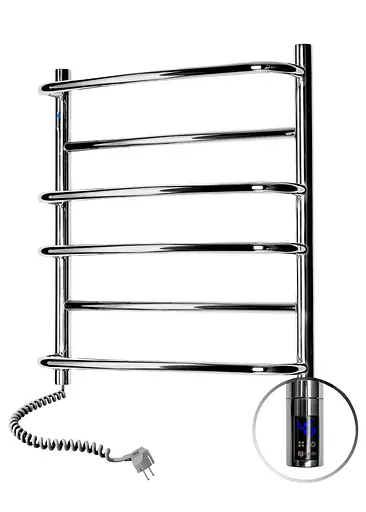 Электрический полотенцесушитель Navin Омега 530x600 Sensor левый с таймером 10-015133-5360, Хром, Левое, Электронный - фото 3