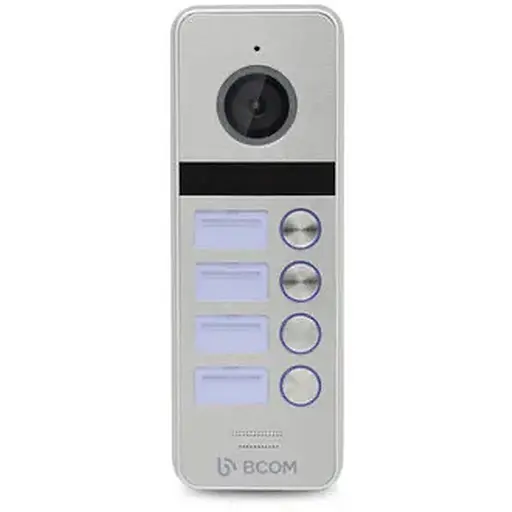 Кольорова HD відеопанель на 4 абоненти з високою роздільною здатністю BCOM BT-404HD Silver, кут огляду 120 °