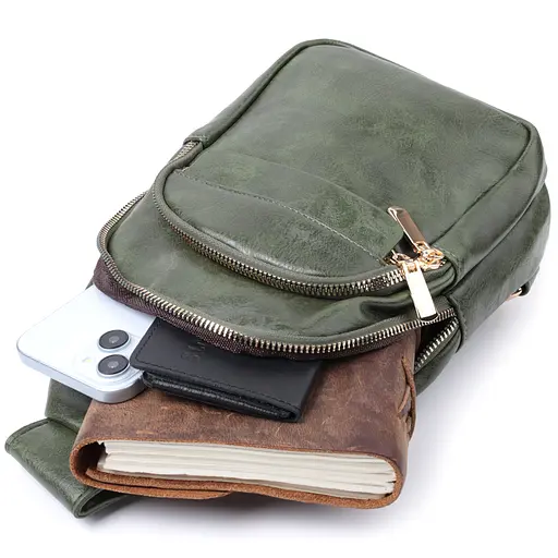 Сумка Vintage компактного размера с одной лямкой через плечо из гладкой экокожи 16х25х6.5 см sum0026938 - фото 8