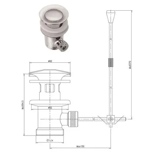 Змішувач для умивальника Cersanit Vero S951-145 з донним клапаном Хром 30412 - фото 3