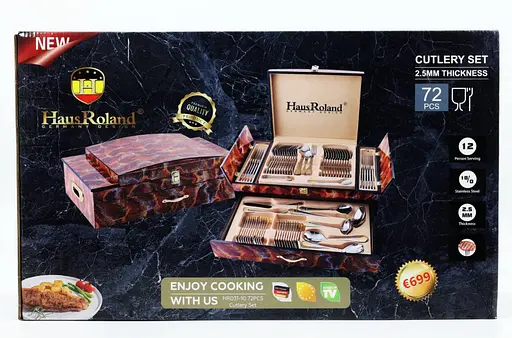 Набор столовых приборов Haus Roland 72 предметов в деревянном кейсе - фото 5