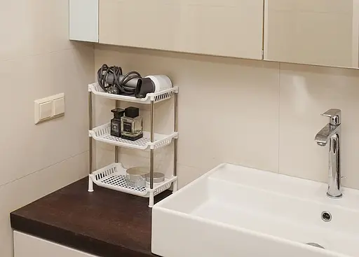 Этажерка пластиковая 3 яруса белая 27.5 х 17 х 39 см - фото 9