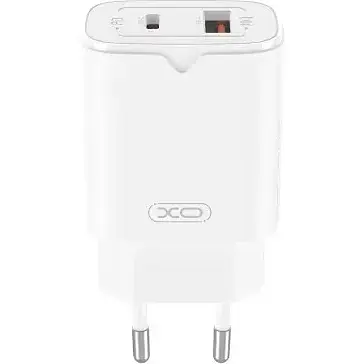 Мережевий зарядний пристрій XO L130 (EU) PD30W/QC18W (1USB-C+1USB-A) Fast charging Charger Білий - фото 1