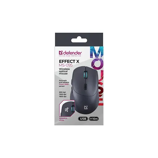 Мишка Defender Effect X MS-095 Wireless Black (52095) - фото 5
