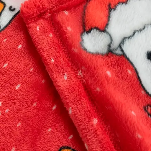 Плед Love You Новогодние гусята 150x200 см велсофт красный с принтом (9120) - фото 6