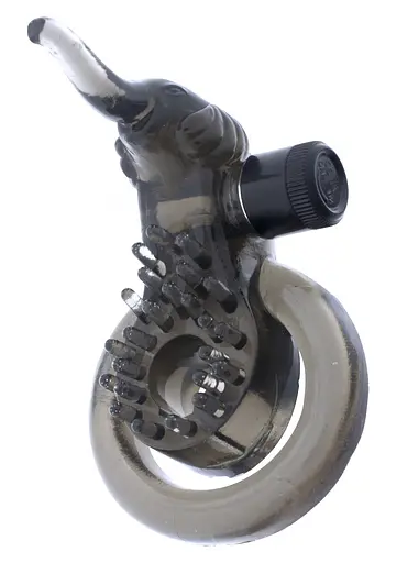 Эрекционное кольцо с вибрацией Cock amp; Ball Ring Elephant (черный) - фото 2