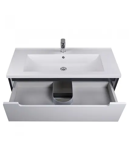 Тумба Мойдодир Paula 100-A з умивальником Cosmopolitan 100 Білий/графіт - фото 7