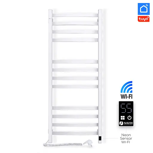 Електрична рушникосушка Navin Avalon 480x1200 Sensor з Wi-Fi ліва, біла 12-112033-4880, Білий, Ліве, Електронний - фото 2