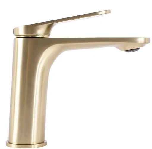 Змішувач для умивальника Rea Marco brushed gold низький REA-B4897 Золотий - фото 3