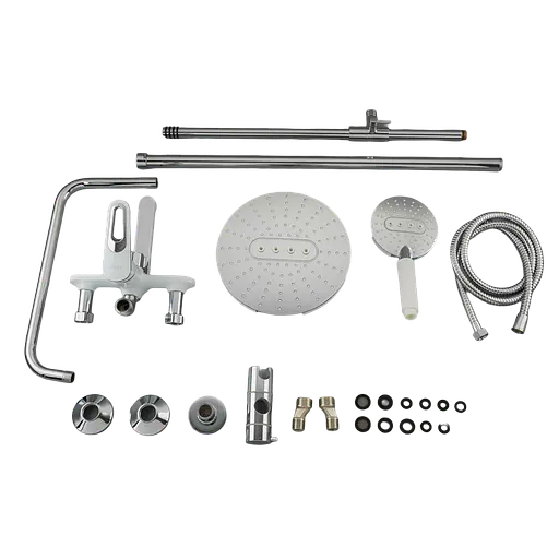 Душова система Frap F2449, поворотний вилив - перемикач на лійку, 3 режими, білий/хром - фото 7