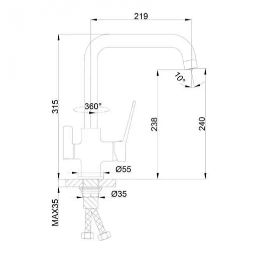 Змішувач для кухні Frap з виходом для питної води F4361 - фото 6