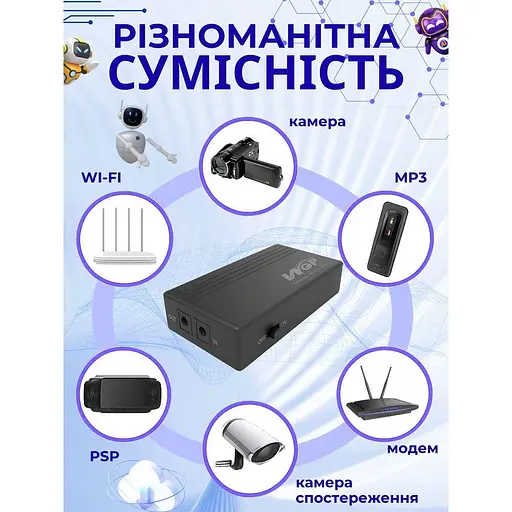 Джерело безперебійного живлення ДБЖ для роутера WGP 1202A MINI 20067-2k (151901) - фото 11