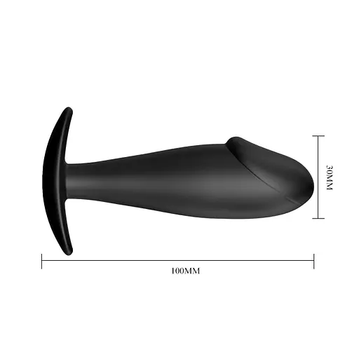 Анальна пробка Pretty Love Penis Shaped 10 см (чорний) - фото 5