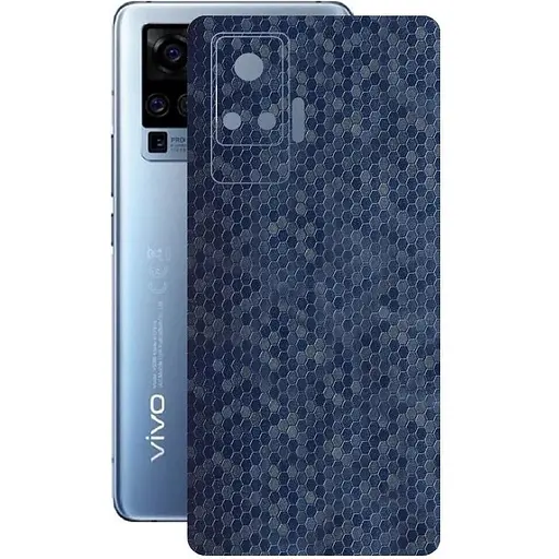 Защитная пленка StatusSKIN для Vivo X51 5G Корпус Винил Соты синие - фото 1