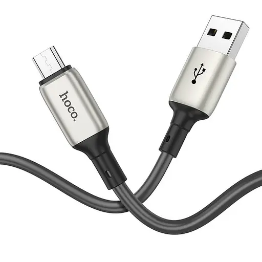 Кабель эластичный Hoco Micro USB Howdy X66, 1 метр серый - фото 1