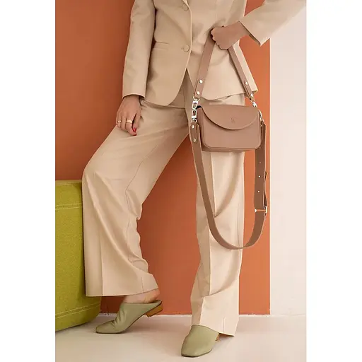 Женская кожаная сумка Molly карамель краст - фото 1