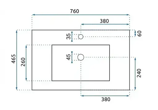 Умивальник VBI Ferrara 75 white врізний VBI-018049, Білий - фото 5