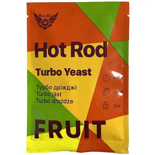 Спиртові турбо дріжджі Hot Rod Distiller Fruit на 25 л 60 г для фруктових браг