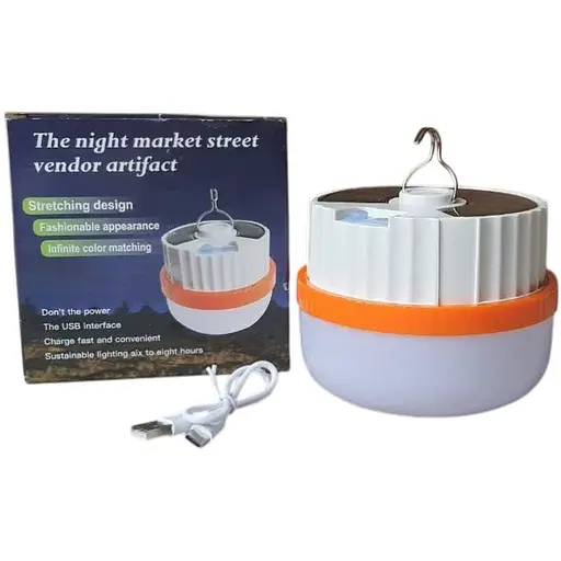 Яскравий кемпінговий ліхтар лампа Ball Buble 6561 вбудована сонячна панель з акумулятором - фото 1