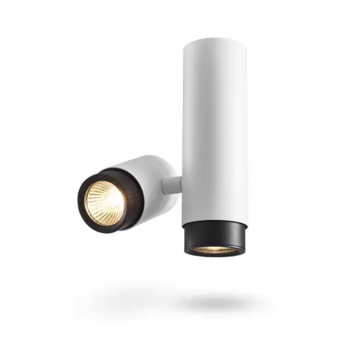 Світильник Videx під лампу GU10 SPF07 накладний поворотний подвійний білий + чорне кільце - фото 2