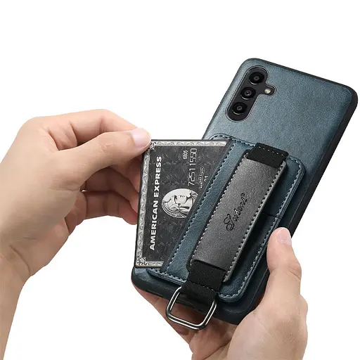 Шкіряний чохол Epik Wallet case and straps для Samsung Galaxy S24 Синій / Blue - фото 7