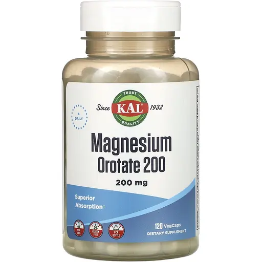 Оротат магнію KAL Magnesium Orotate200, 120 вегетаріанських капсул (CAL-71060) - фото 1