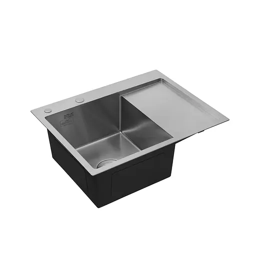 Кухонная мойка Kroner KRP Gebürstet - 6350LHM (3.0/1.0 мм) CV031320, Нержавеющая сталь - фото 2