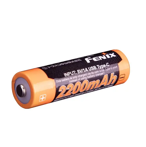 Акумулятор 14500 АА Fenix ARB-L14-2200U Type-C (Чорно-оранжевий)
