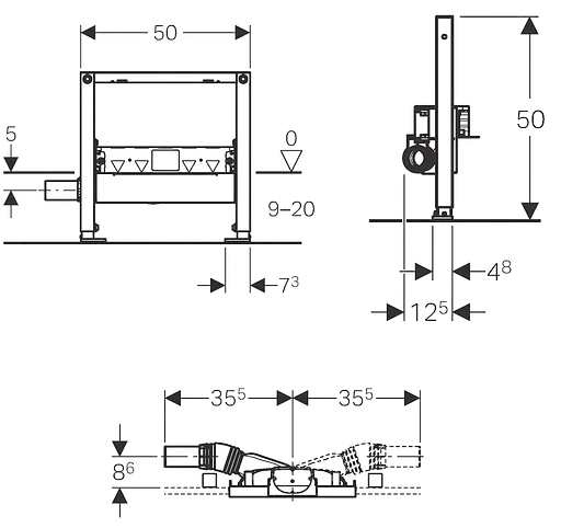 Інсталяція для пристінного трапа Geberit Duofix 111.591.00.1 - фото 2